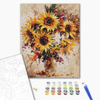 Afbeeldingen op nummer Stilleven met zonnebloemen