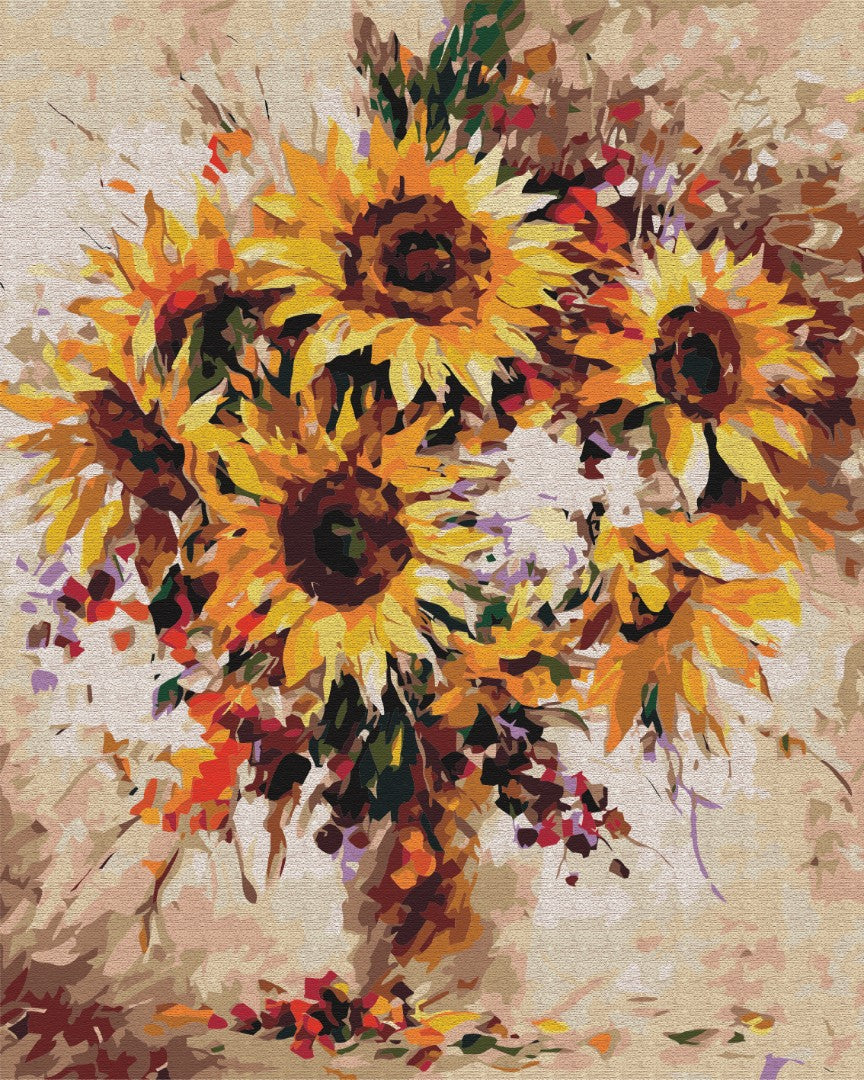 Afbeeldingen op nummer Stilleven met zonnebloemen