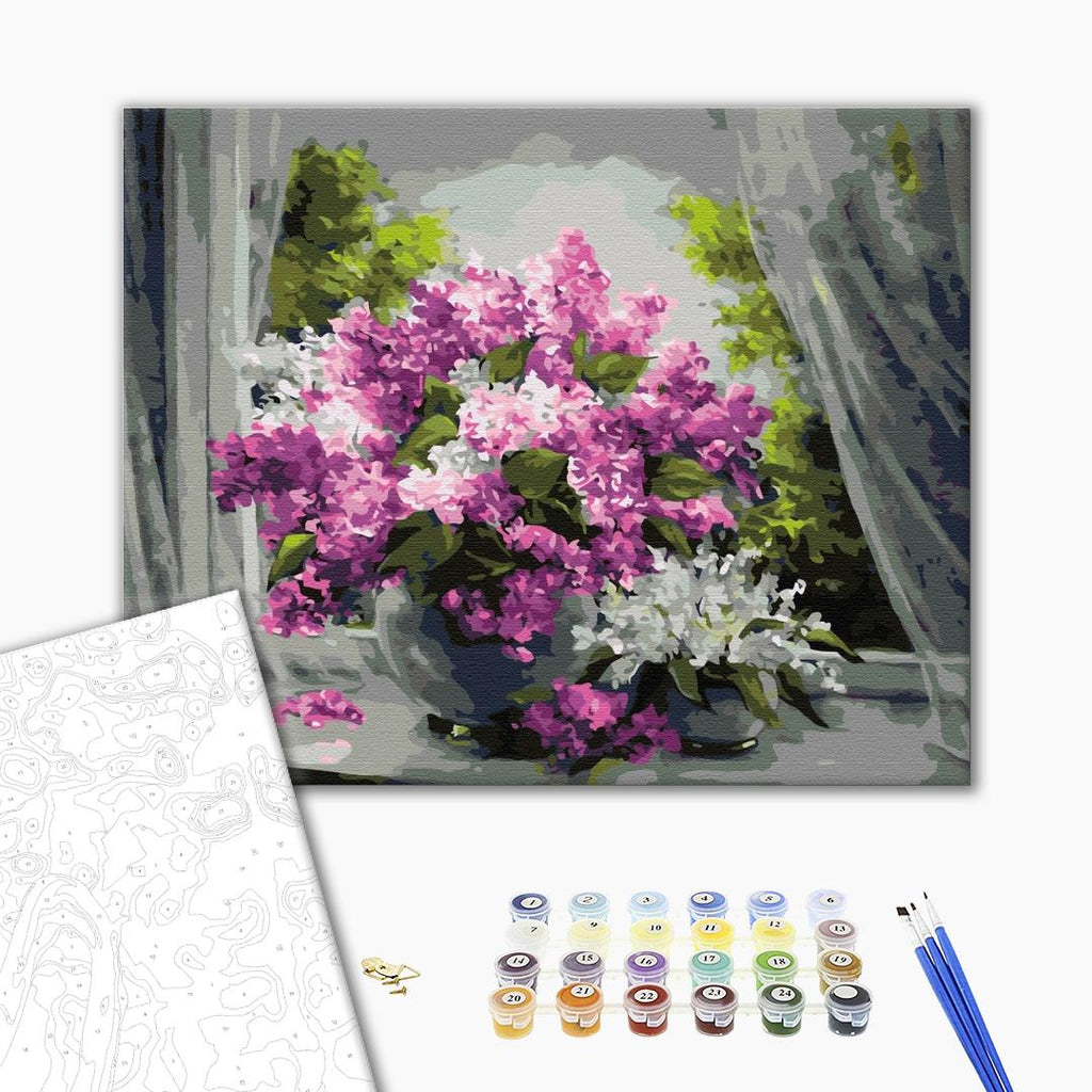 Afbeeldingen op nummer Seringen op het raam