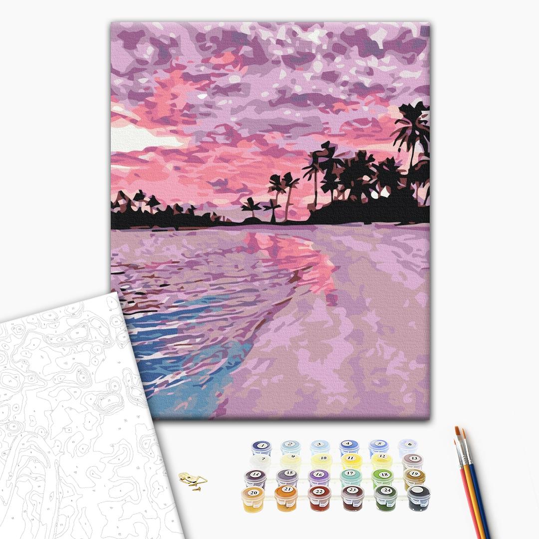 Afbeeldingen op nummer Roze zonsondergang