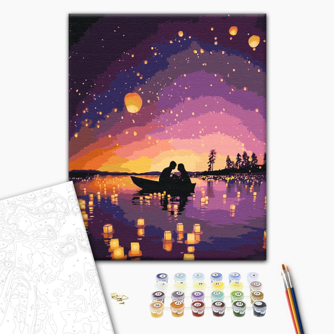 Afbeeldingen op nummer Daten in het licht van hemellantaarns