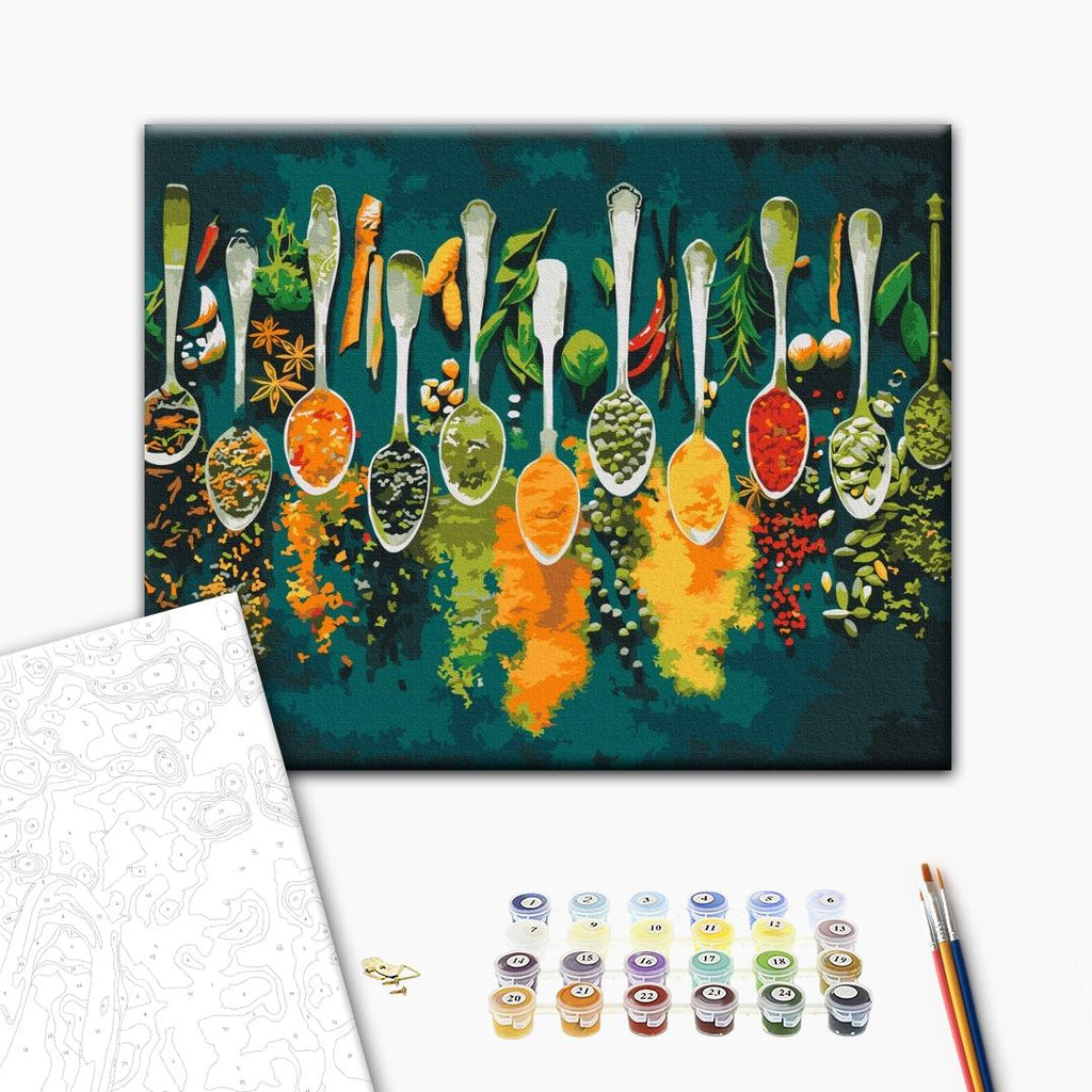 Afbeeldingen op nummer Kruidige specerijen