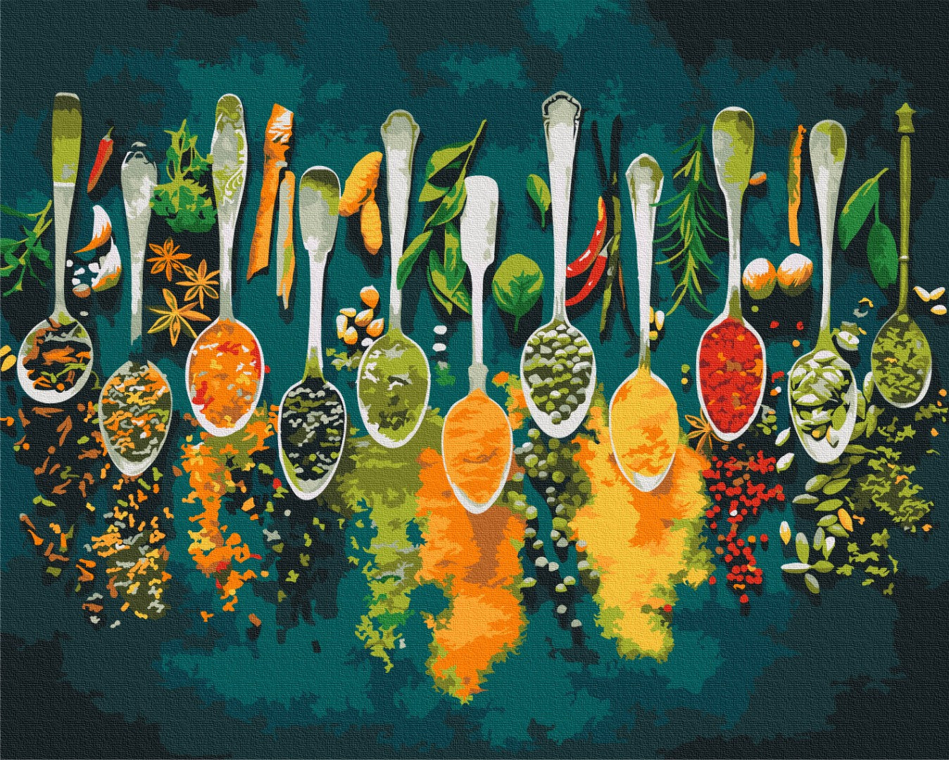 Afbeeldingen op nummer Kruidige specerijen