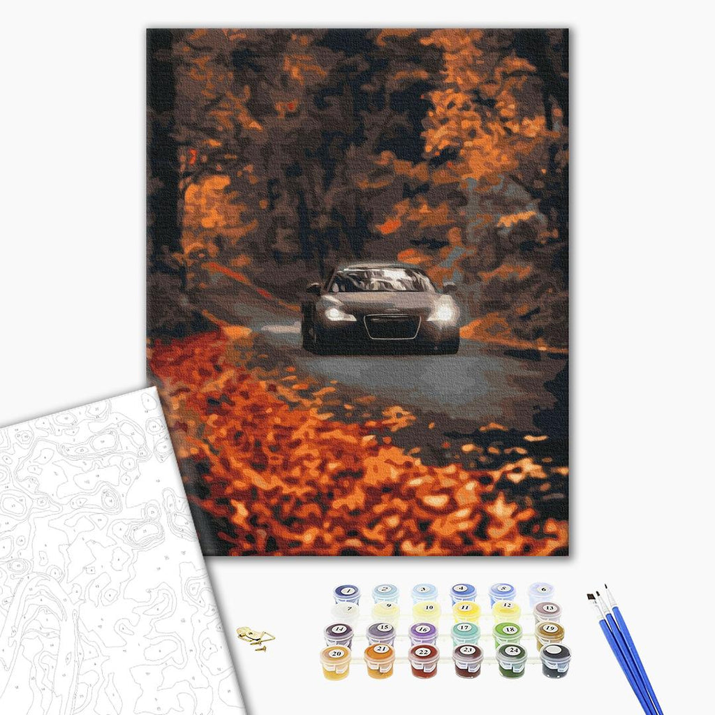 Afbeeldingen op nummer Herfstweg